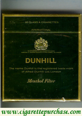 Dunhill International Menthol Filter 100s cigarettes wide flat hard box